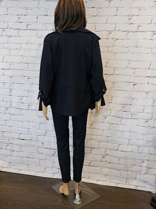 CLEO - Navy zipper front lightweight jacket - Picture 9 of 11